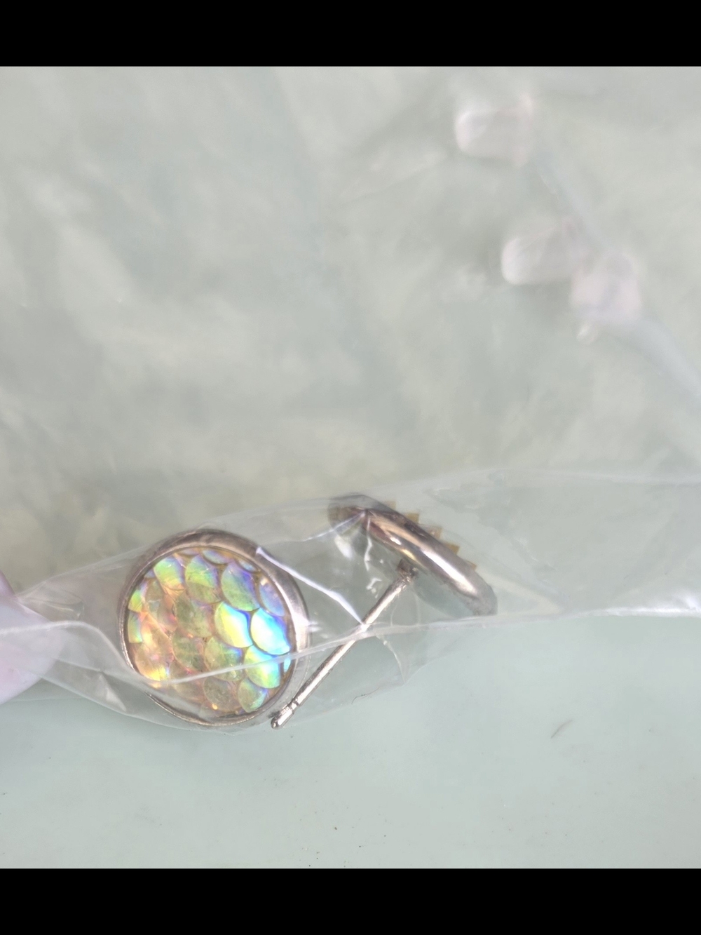 Holographic Round Stud Earrings